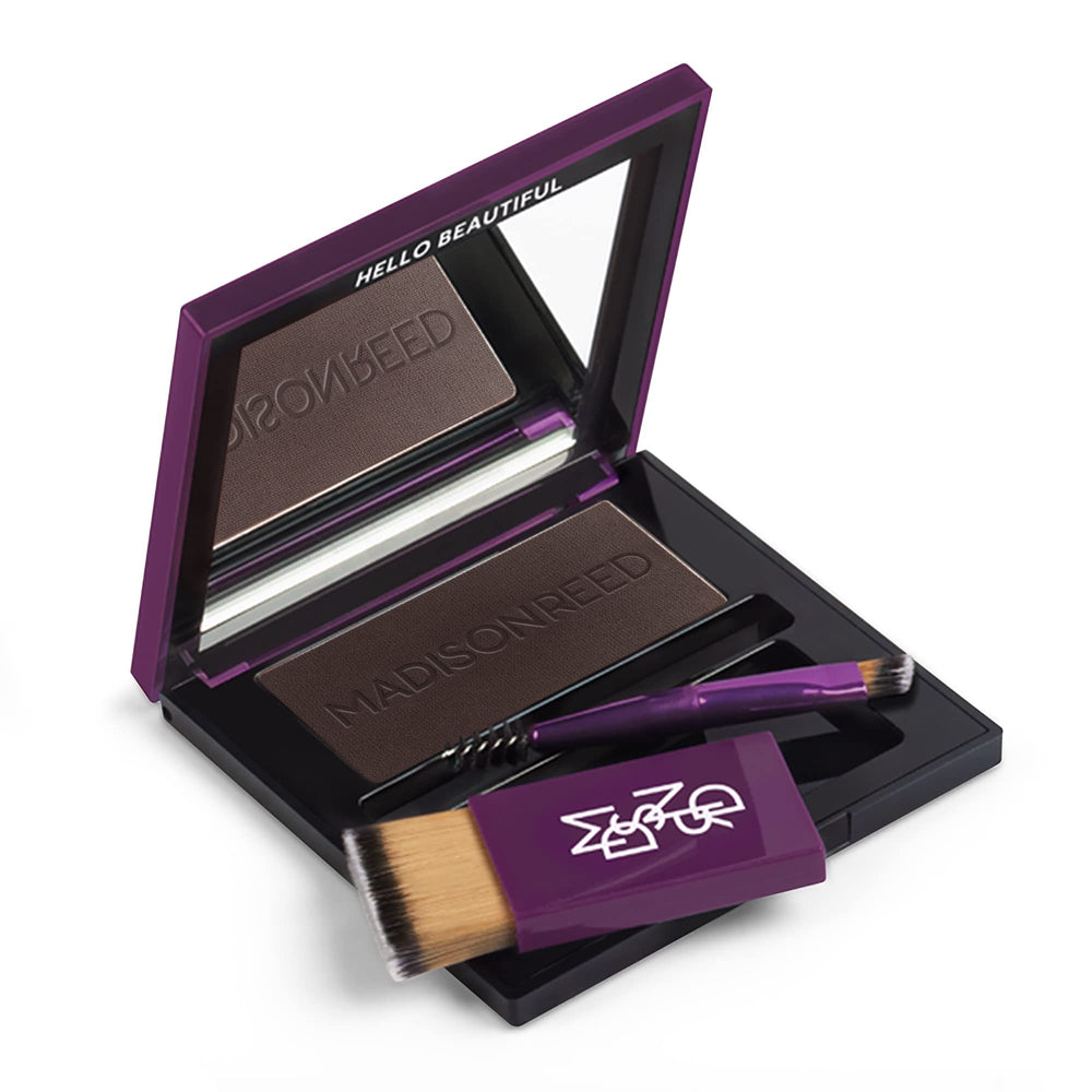Madison Reed Root Touch Up + Brow Filler in Ombra dark brown conceals roots naturally.