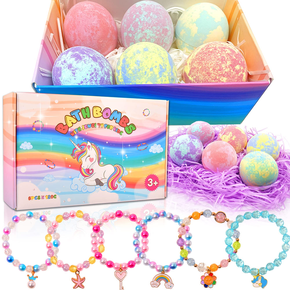 MADO unicorn bath bomb with surprise bracelet inside sparks colorful bath-time fun.