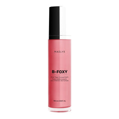 MAËLYS B-FOXY inner thigh firming cream jar showing smoothing formula for firmer-looking thighs