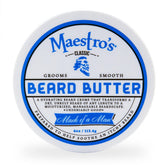Maestro's Classic Beard Butter jar showcasing its rich contents.
