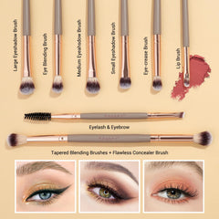 MAGEFY 8 eye brushes closeup for blending and liner work