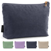 MAGEFY corduroy makeup bag front view enhances purse organization
