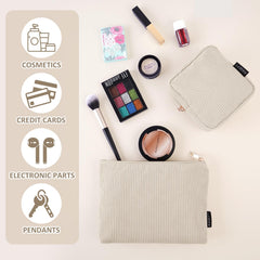 magefy small makeup bag green open view with side pockets for essentials