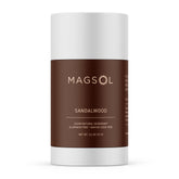 MagSol Magnesium Deodorant sandalwood jar offers long-lasting odor protection with a woodsy scent.