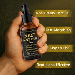 Maidlure Max+ Afro Ayiti Oil texture close-up showing lightweight absorption.