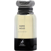 Maison Alhambra Dark Aoud bottle front shows bold luxury for evening wear