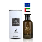 Jean Lowe Noir bottle closeup by Maison Alhambra, sleek design for confident evenings.