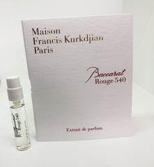 Maison Francis Kurkdjian Baccarat Rouge 540 Extrait bottle closeup showing lasting amber floral scent.