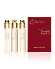 Maison Francis Kurkdjian Baccarat Rouge 540 Extrait Set, three 0.37 oz sprays for portable luxury.