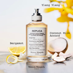 Maison Margiela Beachwalk bergamot top-notes highlight a bright morning boost.
