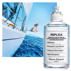 Replica Sailing Day spray on wrist, quick marine freshness for daytime moments.