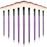 Maitys 9-piece facial fan brush set for even powder application