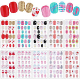 Maitys children false nails with pink flower pattern for playful, kid-safe nail fun