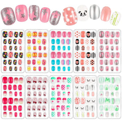 Maitys children nails with colorful bows in 10-box set for easy kid-friendly nail art