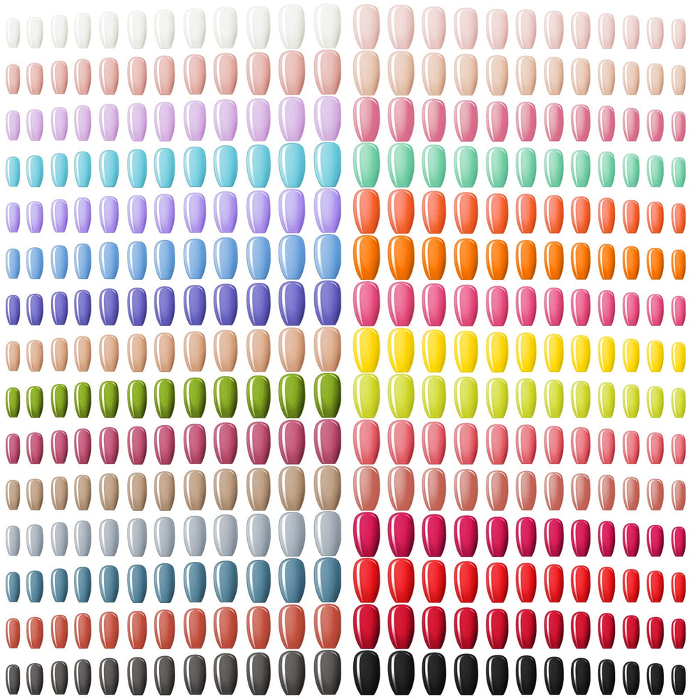 Maitys sweet-colors square nails pack front showing 720-piece variety for at-home manicures