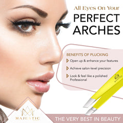 Majestic Bombay brow tweezers for women and men with strong grip for brows and ingrown hairs.