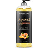 Majestic Pure Apricot Oil bottle-pour for easy skin and hair care