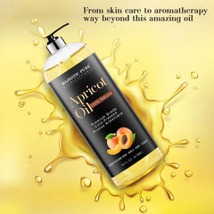 Majestic Pure Apricot Oil skin-nourishment scene showing quick-absorbing hydration