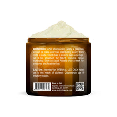 Majestic Pure Biotin-infused formula label highlighting hair thickening and renewal