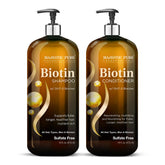 Majestic Pure Biotin Shampoo bottle highlighting volumizing formula for fuller hair