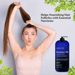 Majestic Pure shampoo ingredients highlight 2.5% rosemary oil for scalp nourishment.