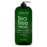 Majestic Pure Tea Tree Body Wash bottle front offers a refreshing cleanse for dry skin.