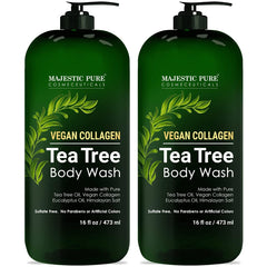 Majestic Pure Tea Tree Body Wash bottle front – refreshing cleanse for dry skin.