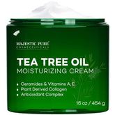 Majestic Pure Tea Tree Oil Moisturizing Cream on the face for refreshed balanced hydration