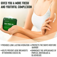 Majestic Pure Tea Tree Oil Moisturizing Cream on feet for soft daily nourishment