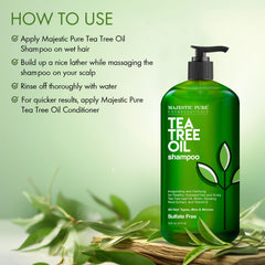 Majestic Pure Tea Tree Shampoo lather shown during rinsing for refreshing wash