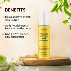 Majestic Pure Vitamin E Oil Body Mist closeup shows texture for skin application