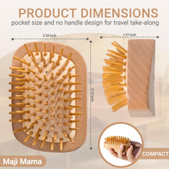 Maji Mama beech wood brush highlights natural durable materials.