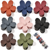 MAJOMI flower hair claw clips 8-piece set in matte colors for daily styling