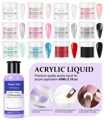 Major Dijit acrylic powders and liquid in vibrant color options