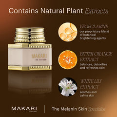 Makari Classic Day Radiance Cream application image on clean skin for daily care