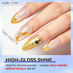 Makartt chrome application with mirror powder shows glossy metallic finish options.