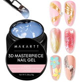 Makartt 3D Gel Nail Art masterpiece setup enables precise sculpting for DIY or pro manicures.