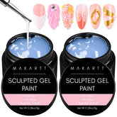 Makartt 3D Nail Gel Clear 2pcs package for precise sculpting and clean edge designs