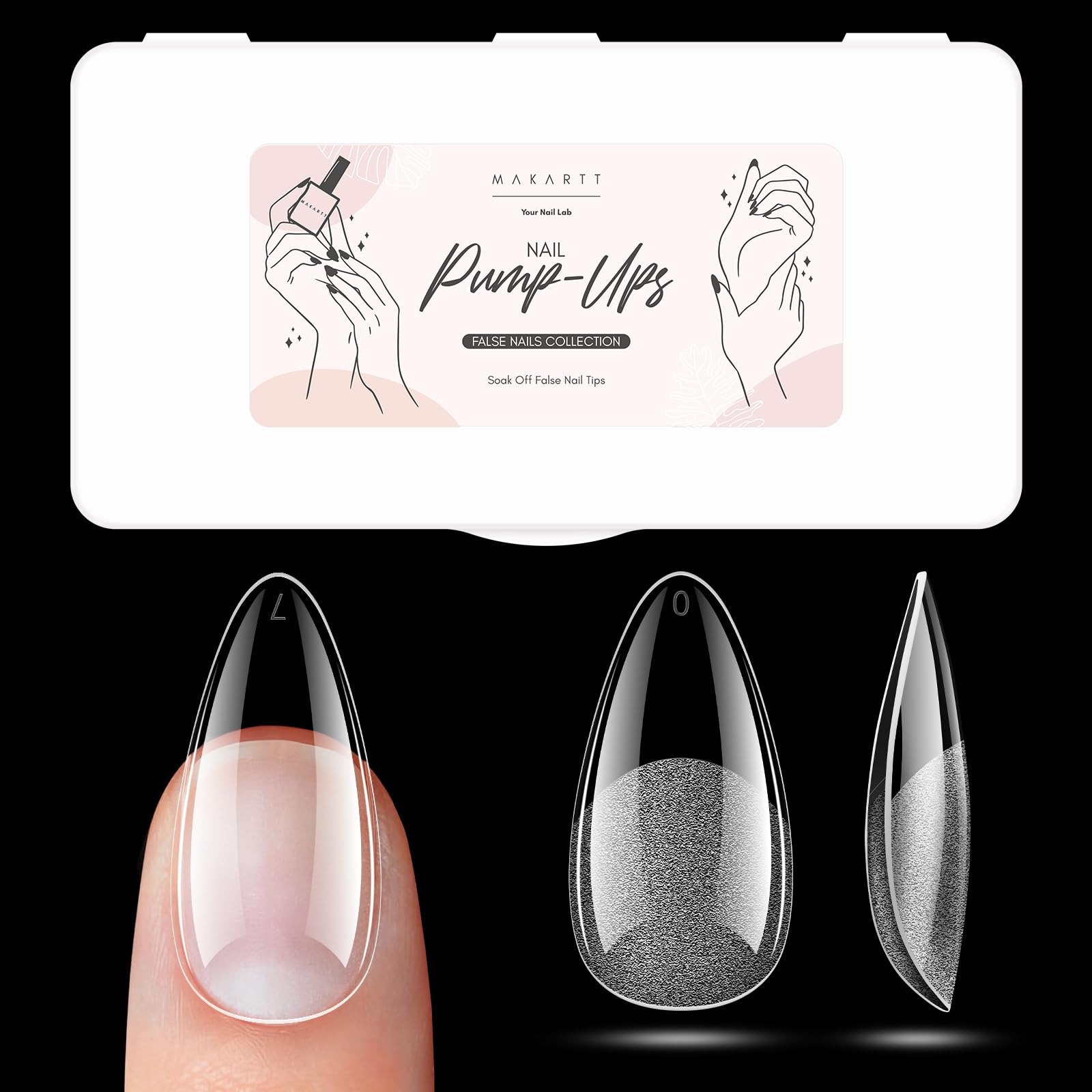 Makartt almond nail tips clear 500pcs for easy DIY extensions