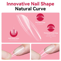 Makartt full-cover press-on nails in clear suitable for any color
