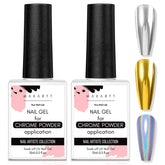 Makartt Gel Top Coat Chrome Mirror Shine highlights chrome powder finish.