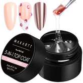 Makartt hard gel top coat bottle close-up showing clear glossy seal