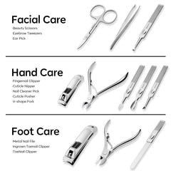 Makartt manicure kit tools laid out showing all 11 pieces