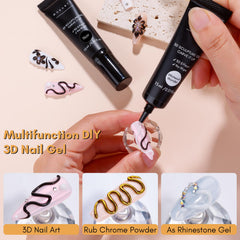 Makartt 3D gel glue used as adhesive for charms and rhinestones on nails.