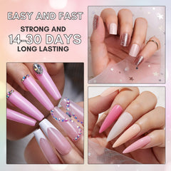 Makartt nail glue application on nails shows secure adhesion for acrylics and press-ons.