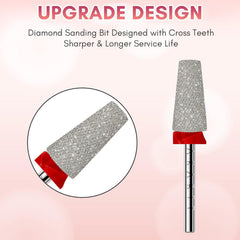 Makartt tapered-barrel bit shown for precise cuticle prep