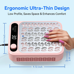 Makartt LED display shows adjustable suction for precise dust control during nails.