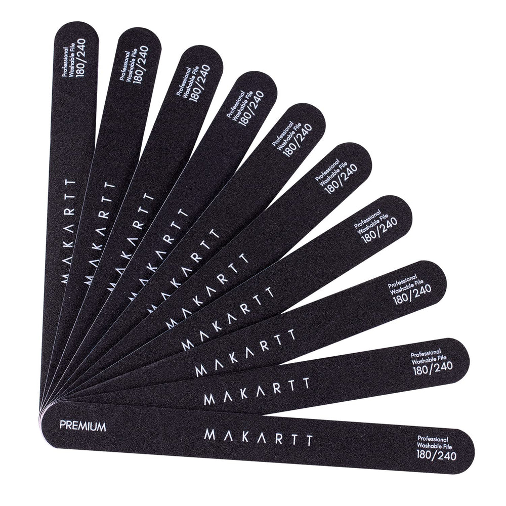 Makartt nail file 180 grit edge shaping for precise nail contours and controlled shaping.