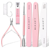 Makartt nail file and buffer set in pink packaging ideal for home manicures.