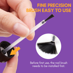 Makartt brush applicator provides controlled debonding on each nail.